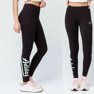 Adidas Originals Tights Leggings with Velvet Logo in (BLACK/MINT) (XS)